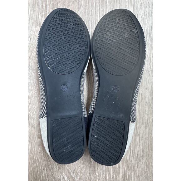 Rothys|The Flat Captoe|Retired/Limited Edition|Buffalo Plaid Black/White|Sz 11 - Picture 2 of 6
